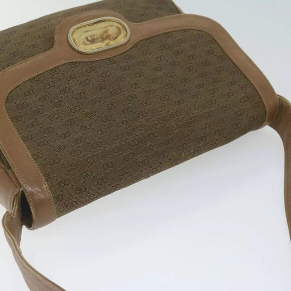GUCCI Micro GG Canvas Shoulder Bag Beige Brown Auth - Picture 12 of 16